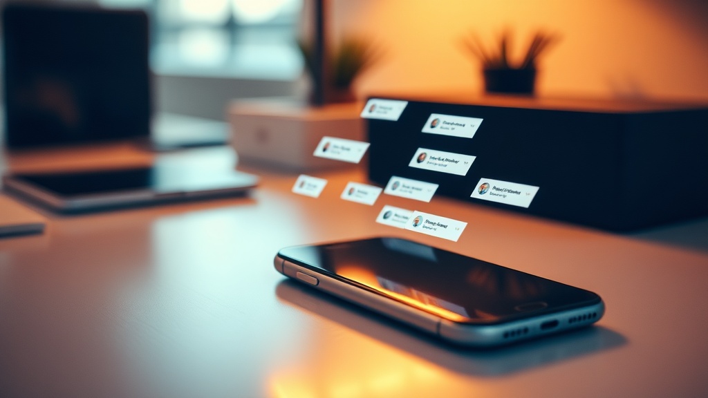 Host workspace with automated Airbnb messages on smartphone screen